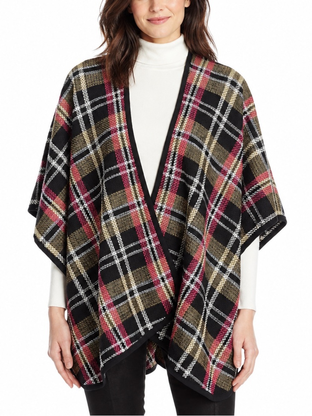 Trina Turk Plaid Poncho XS/S Fits M/L NWOT